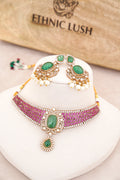 Emerald Reverie  Ruby Choker Set