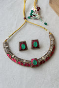 Aventurine Jadau thakkar Kundan Choker Set