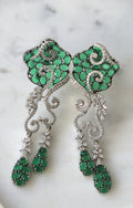 Emerald Scroll Statement Earrings