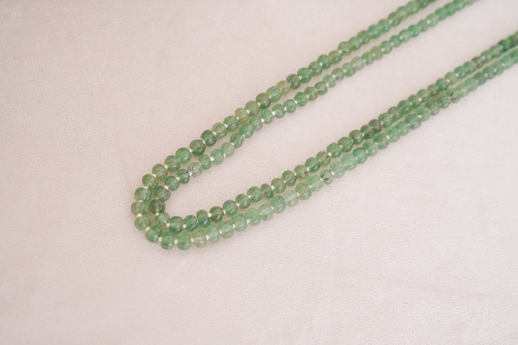 Natural Prehnite Pumpkin Bead Necklace