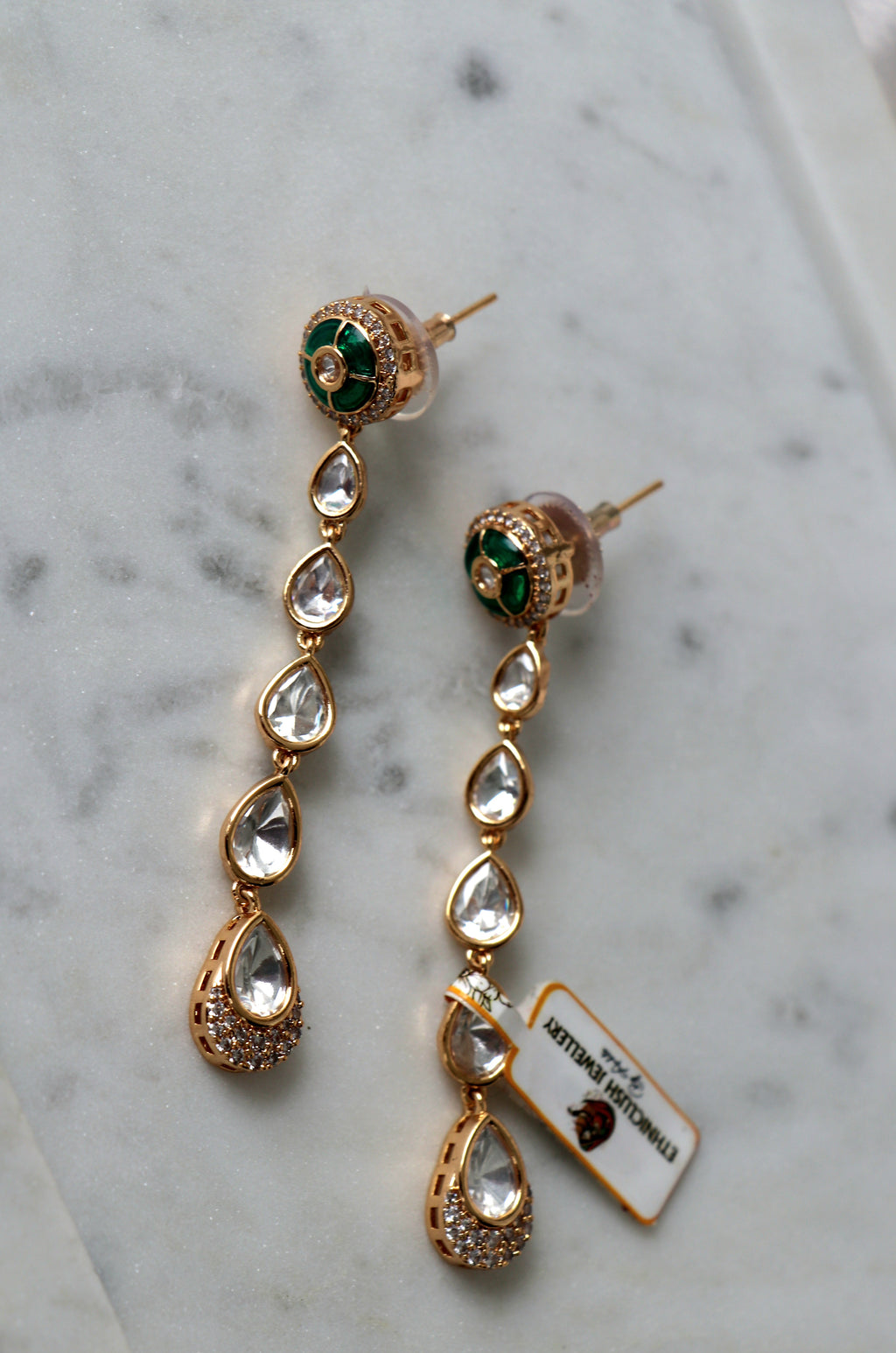 Kundan Luster Teardrop Earrings