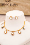 Emerald Teardrop Necklace  Earring Set
