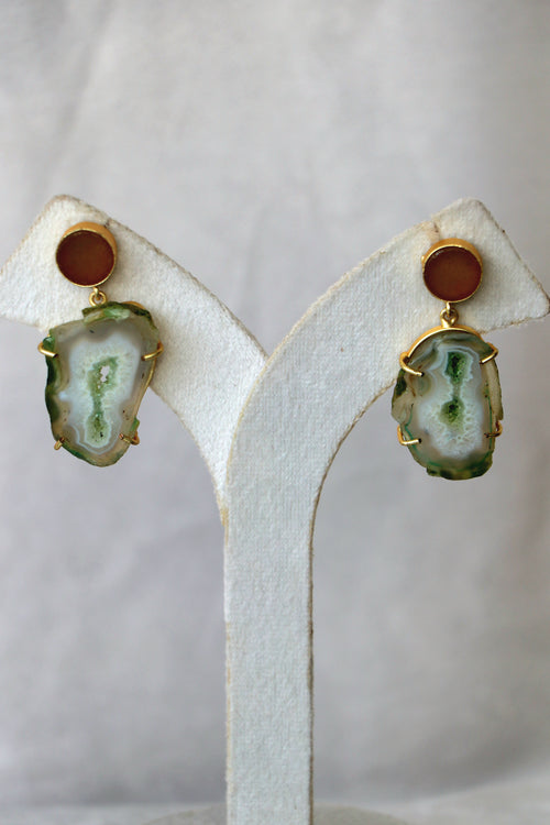 Agate Green Earrings