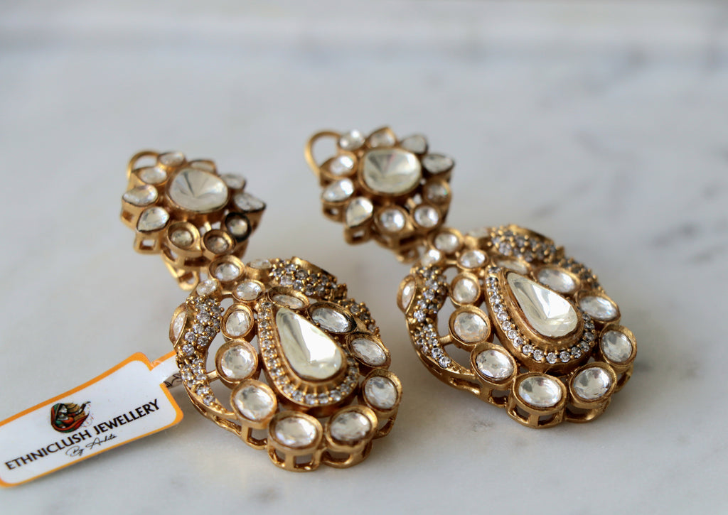Gilded Bloom Teardrop Earrings