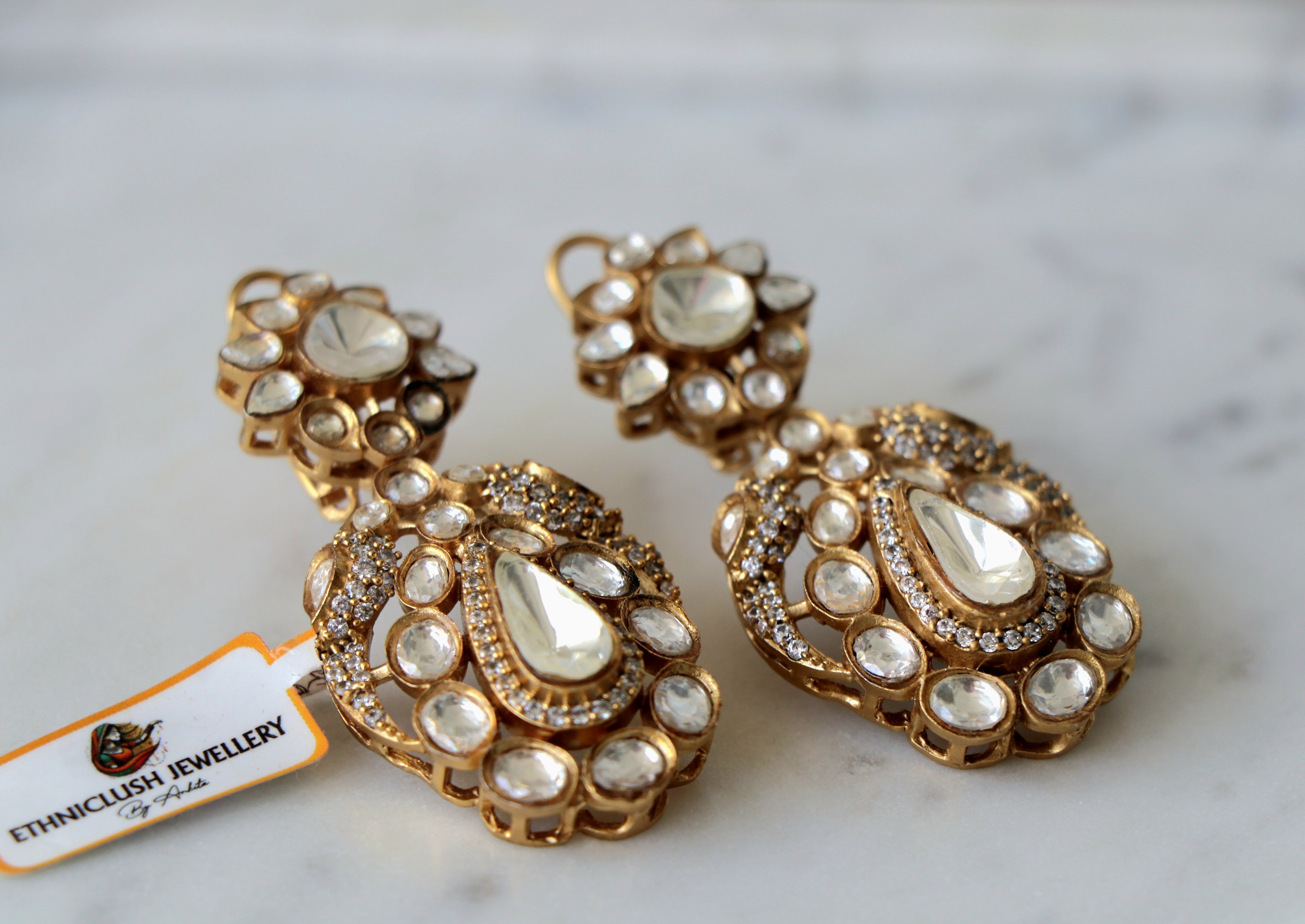 Gilded Bloom Teardrop Earrings