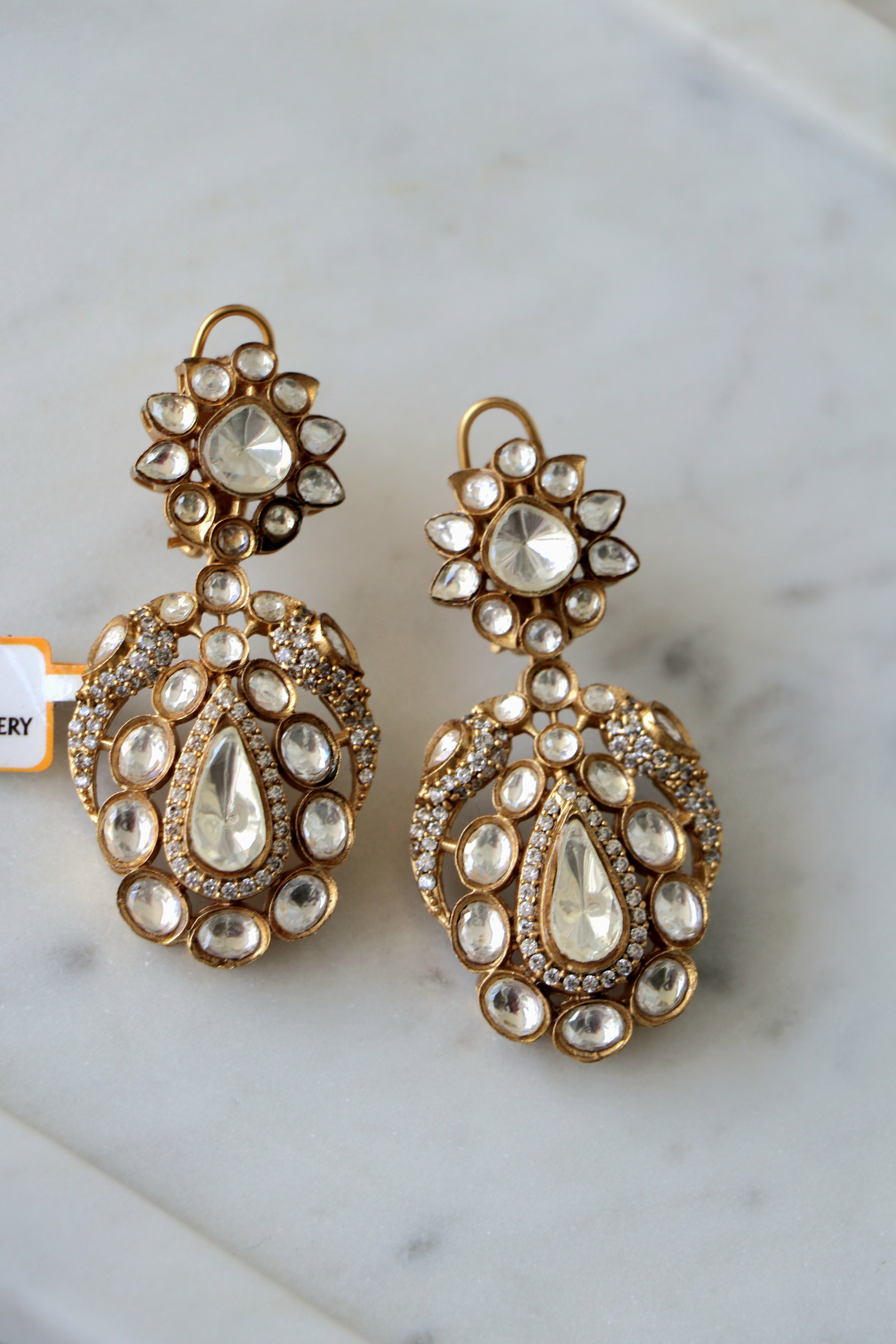 Gilded Bloom Teardrop Earrings