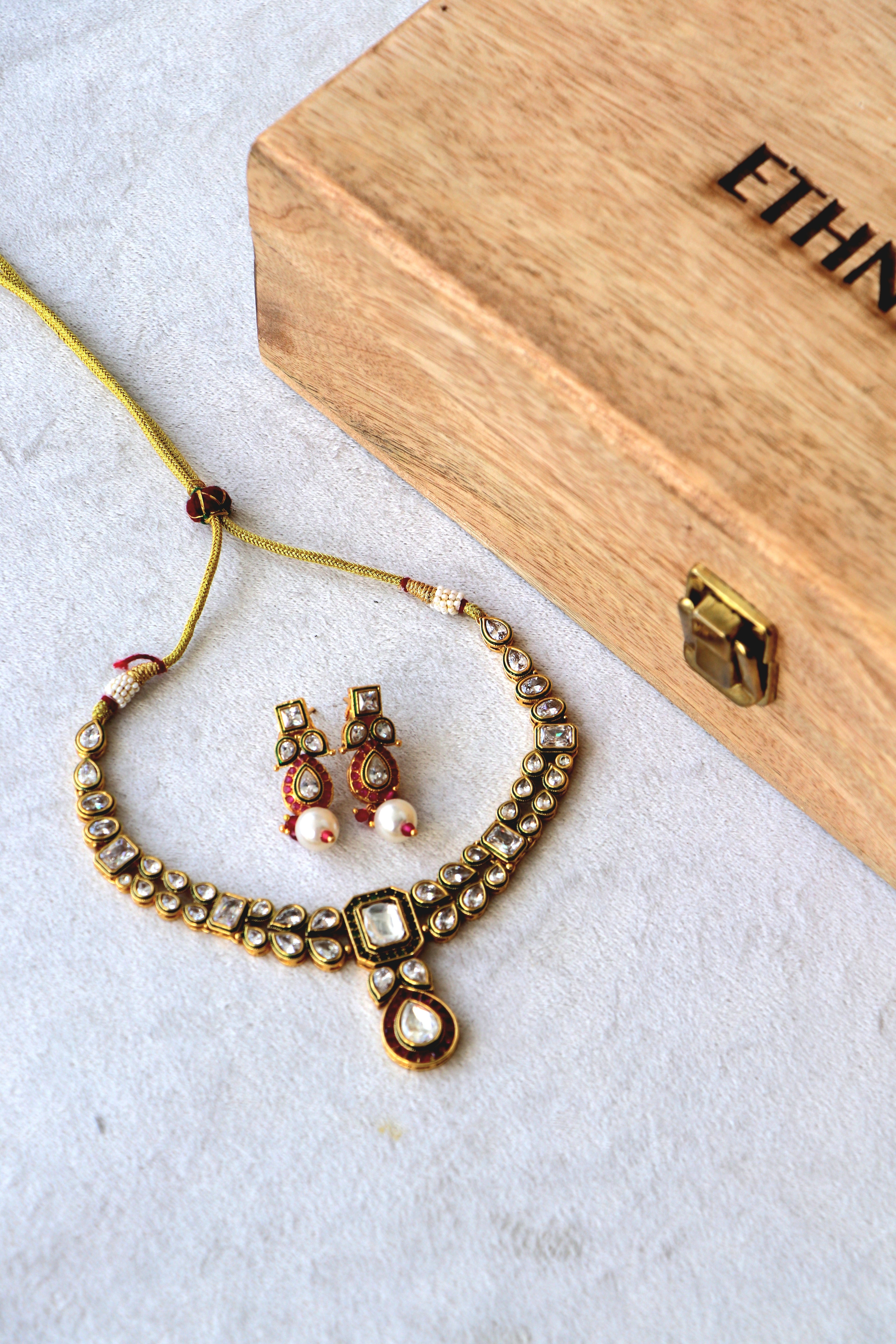 Kundan Ruby Choker Set