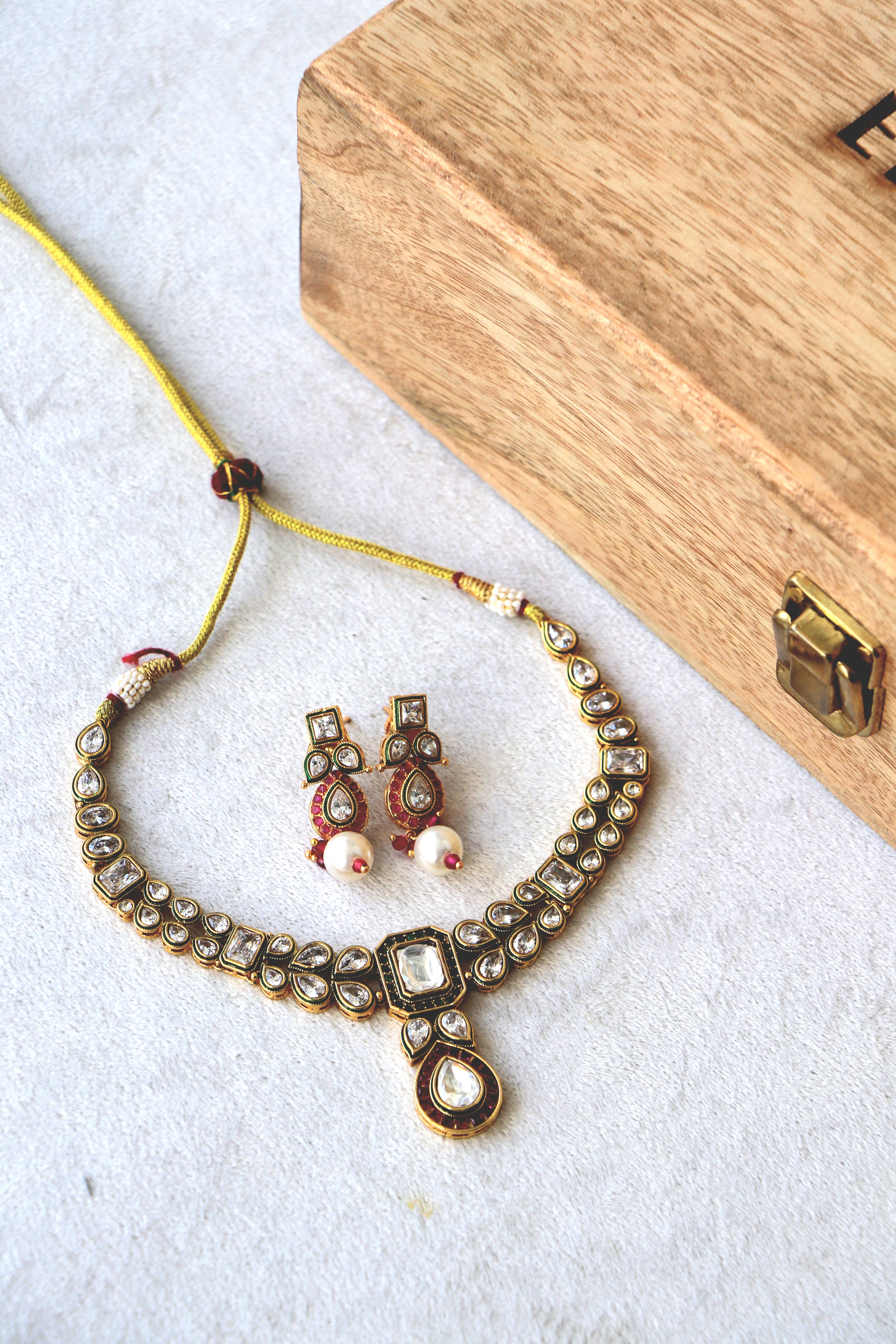 Kundan Ruby Choker Set