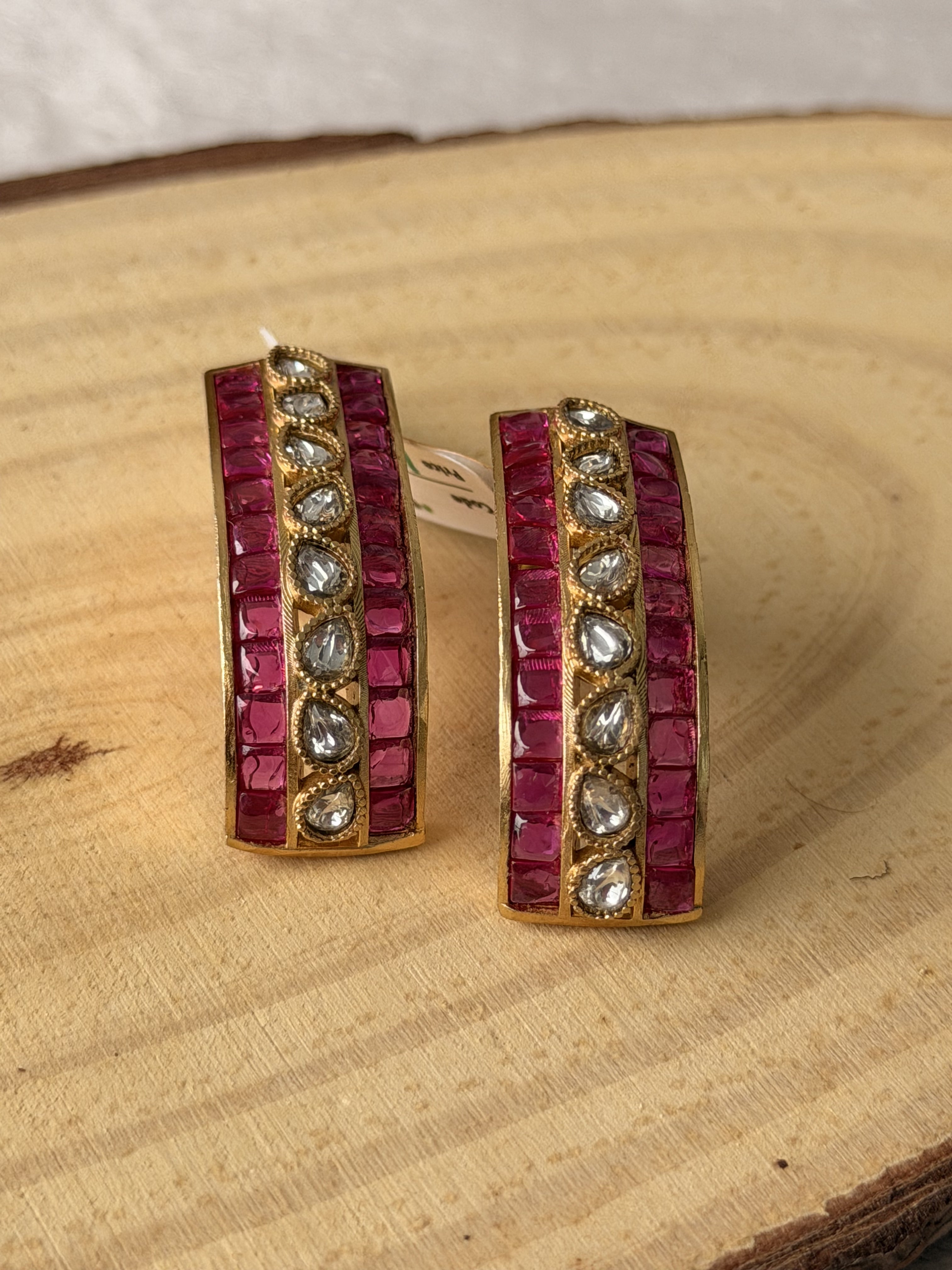 Gold Ruby toned Earrings