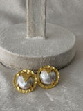 Gold Triangle baroque Pearl Stud Earrings