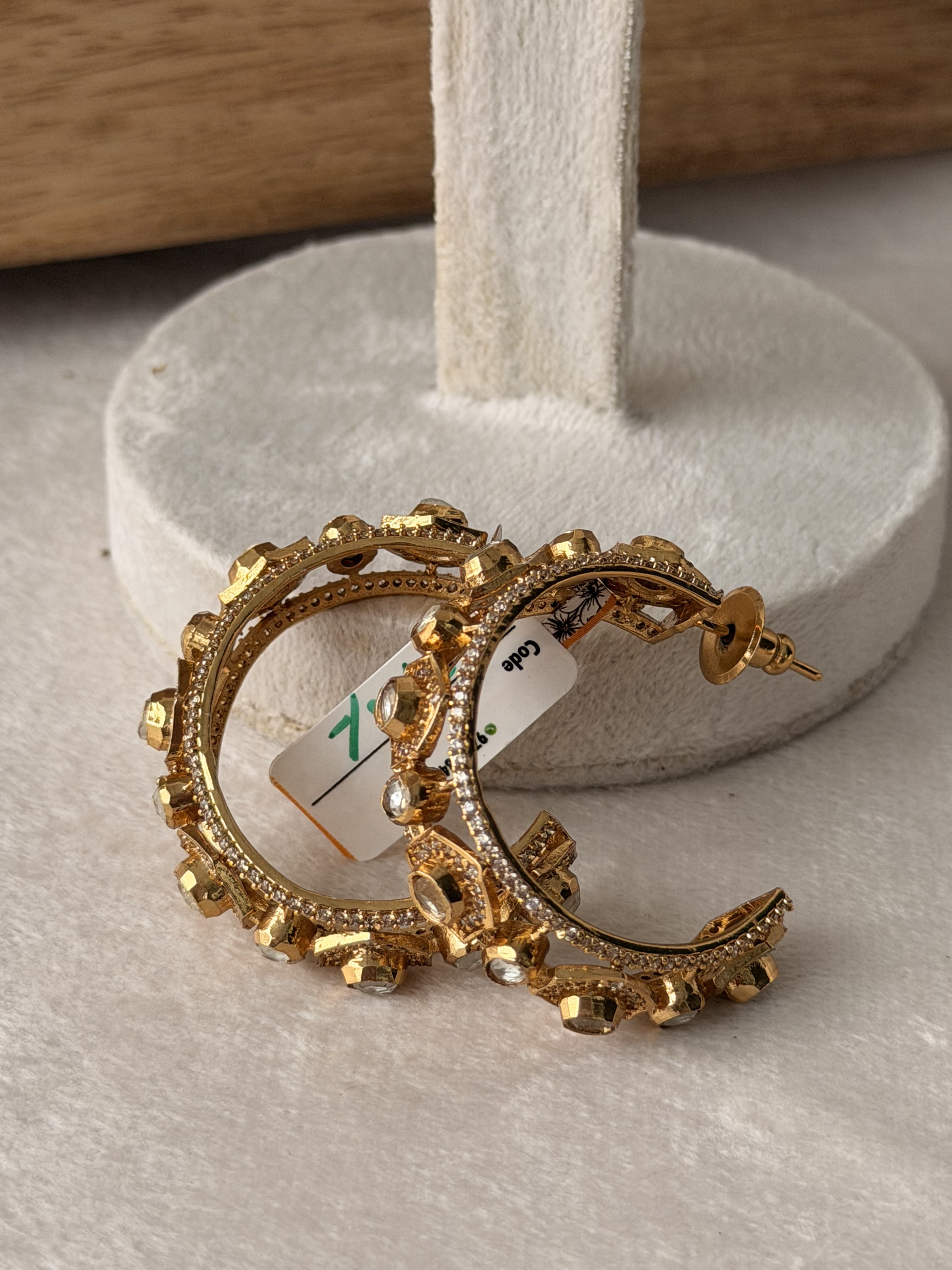 Golden Geometric  Hoop Earrings