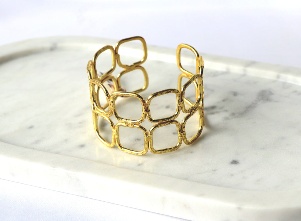 Golden Geometry Cuff Bracelet