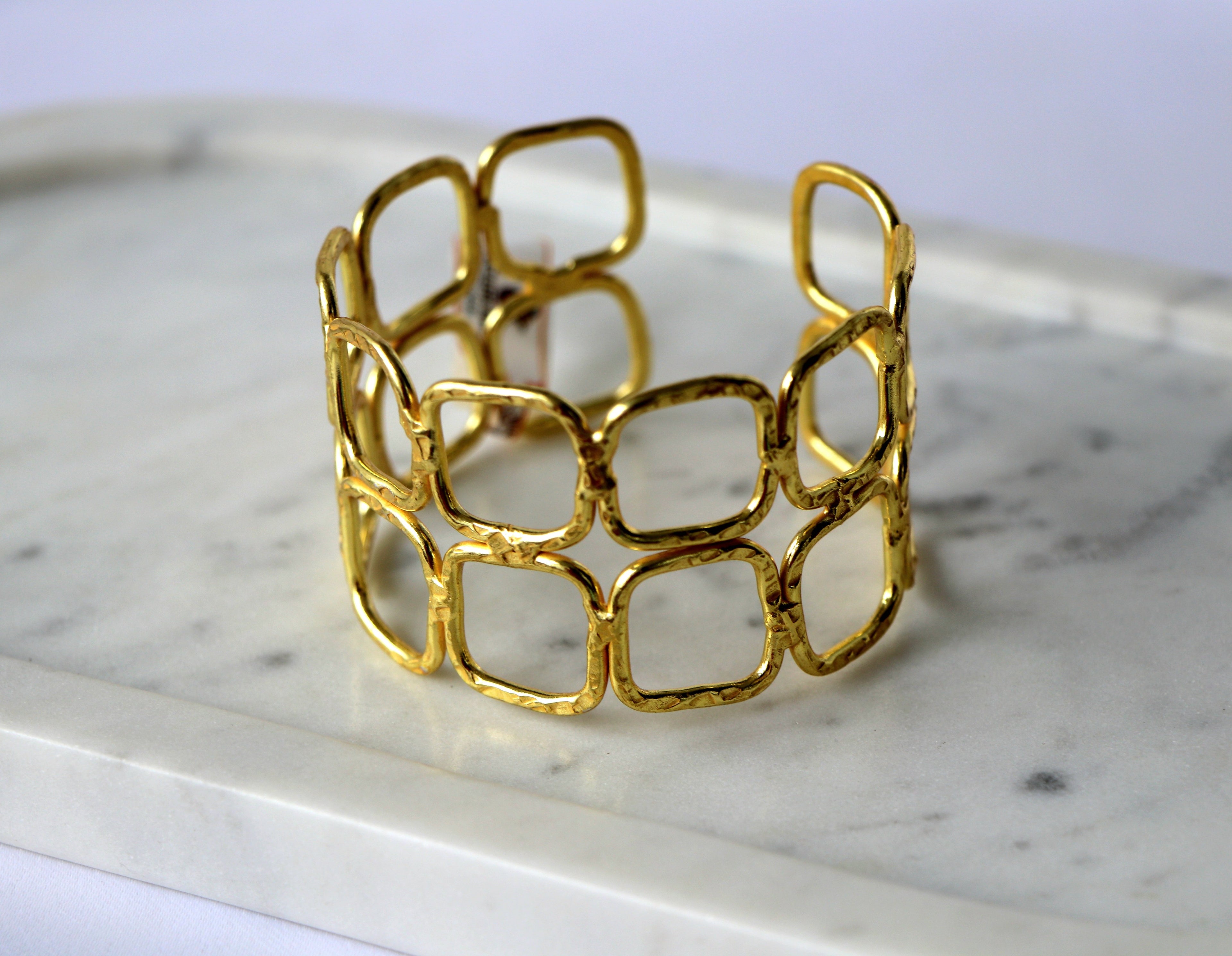 Golden Geometry Cuff Bracelet