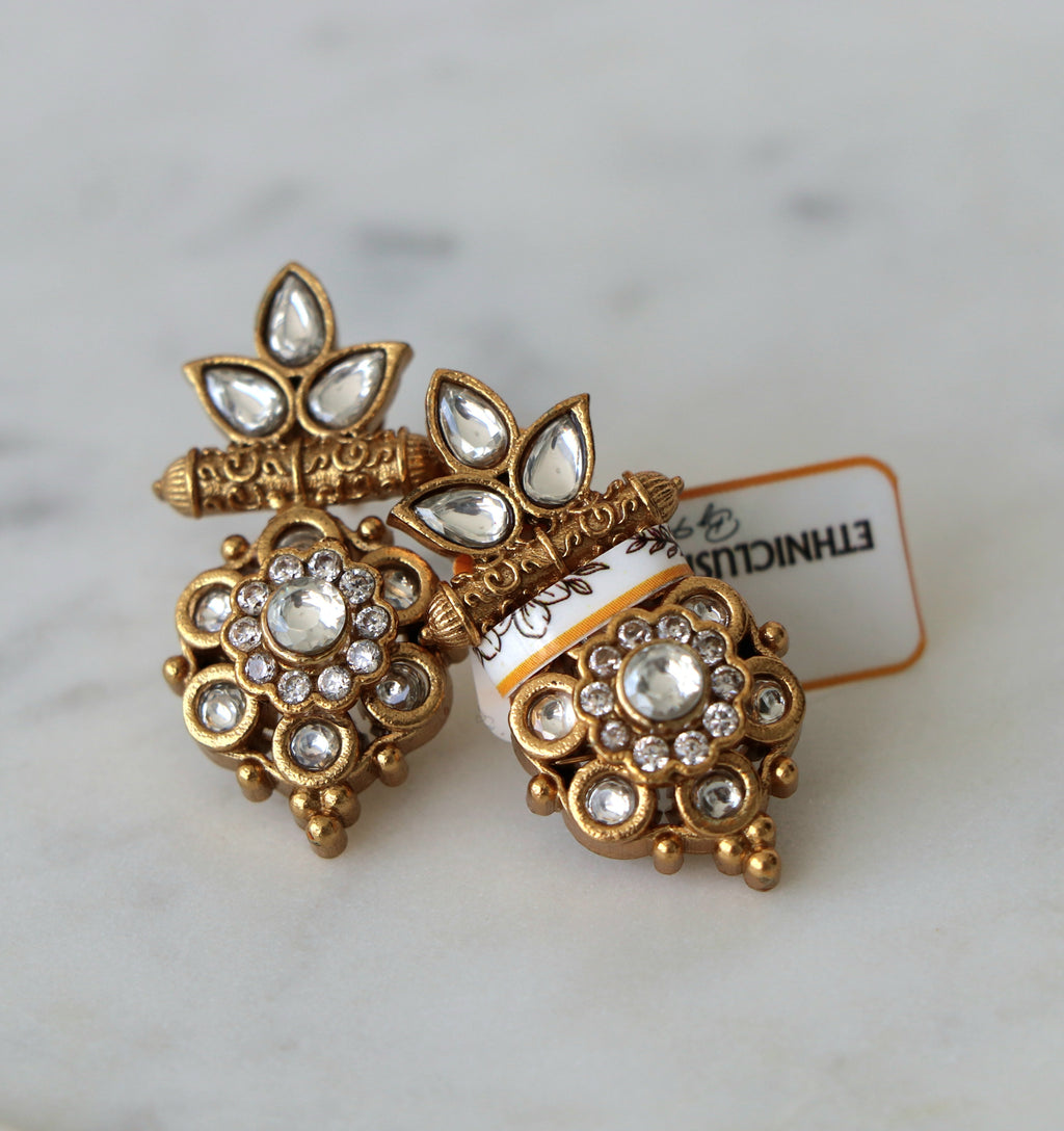 Golden Lotus Bloom Earrings