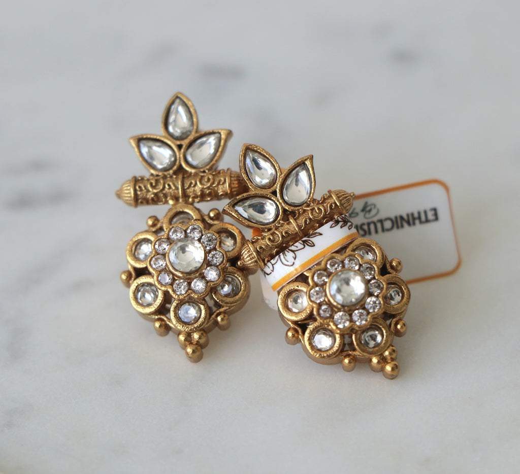 Golden Lotus Bloom Earrings