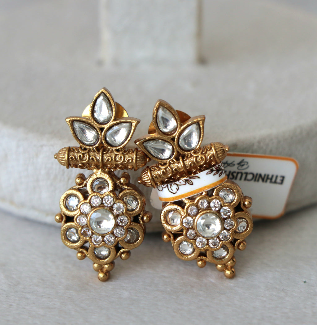 Golden Lotus Bloom Earrings