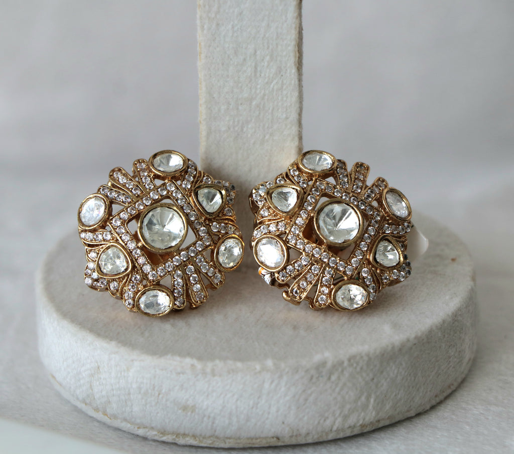 Golden Lotus Statement Earrings