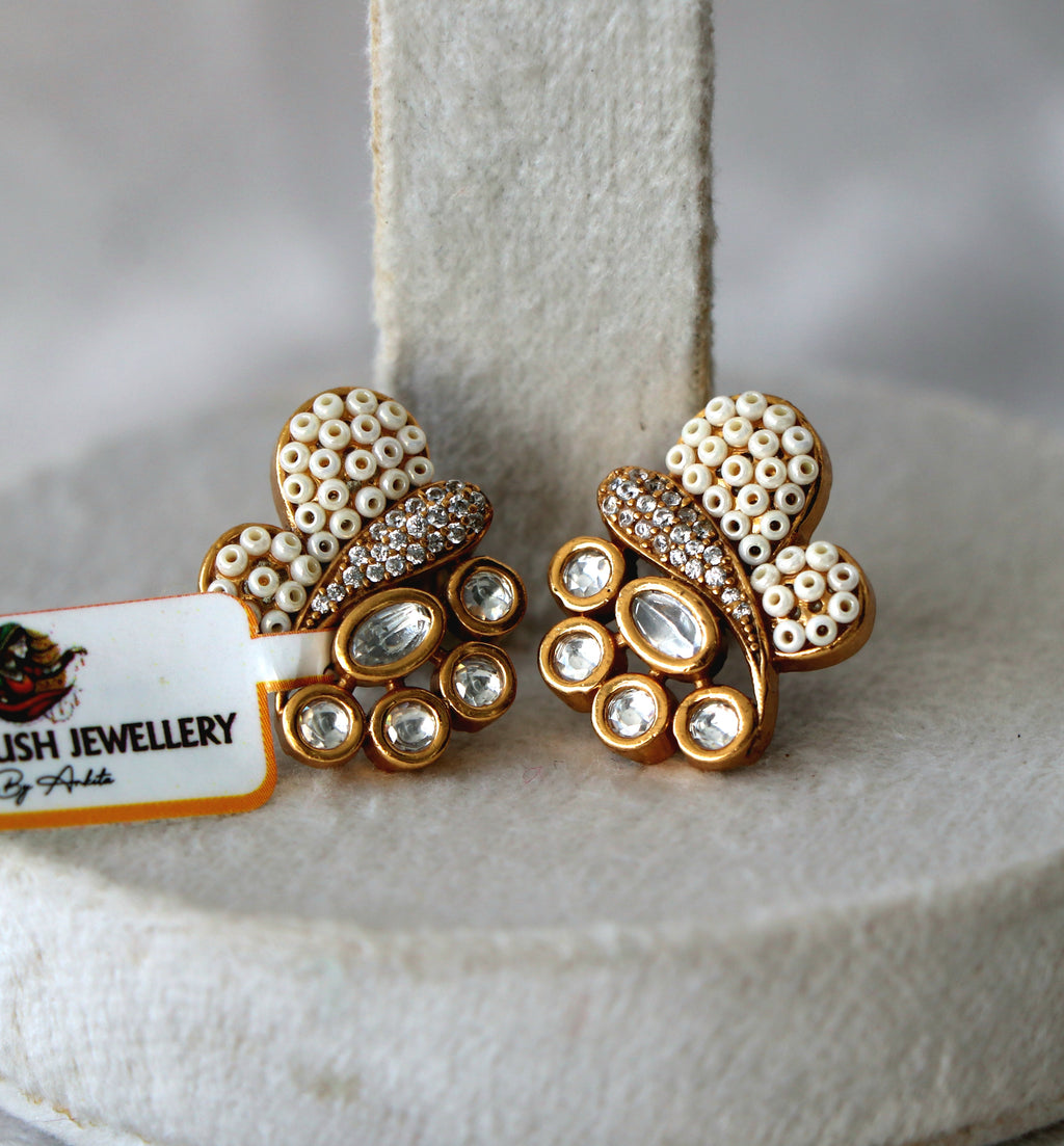 Golden Pearl Bloom Earrings