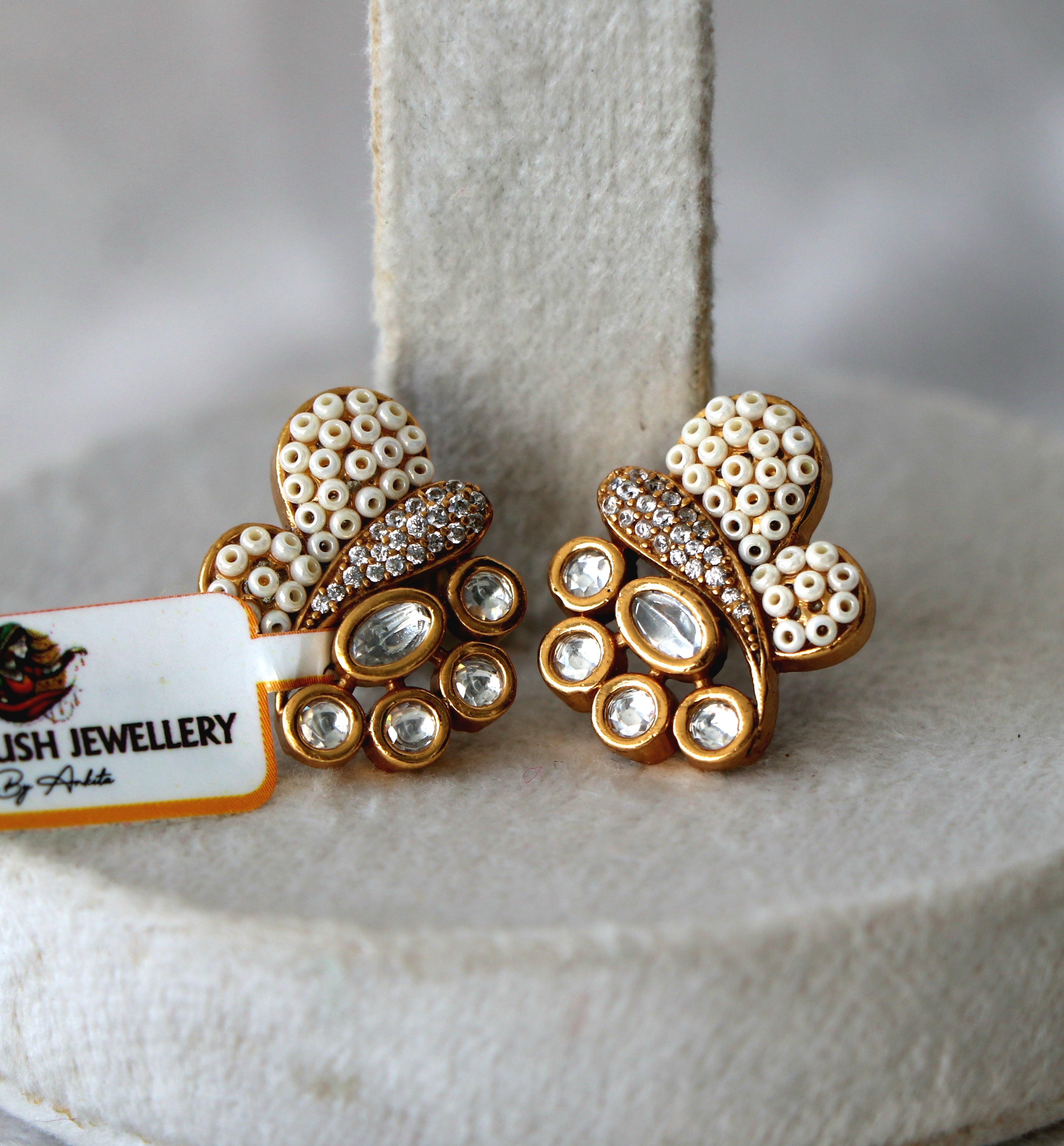 Golden Pearl Bloom Earrings