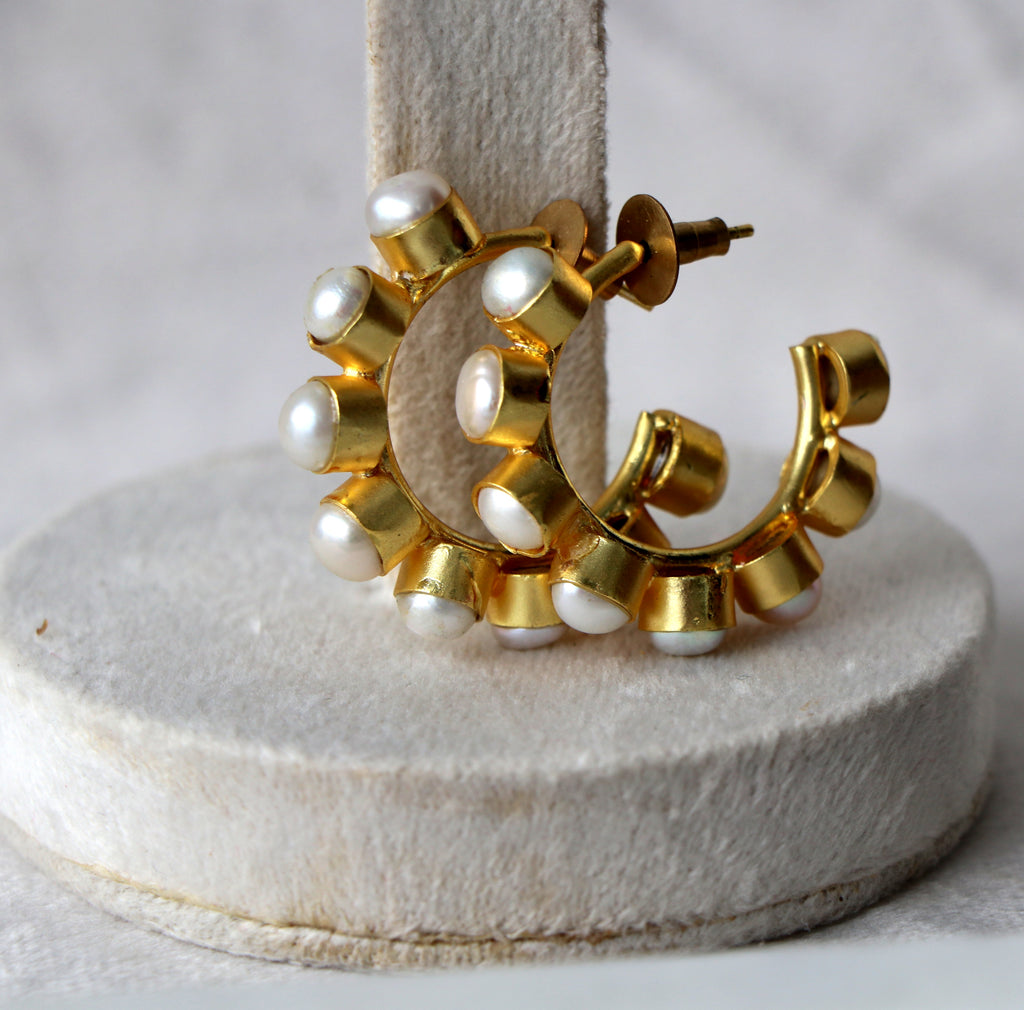 Golden Pearl Harmony Earrings