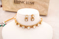 Golden Radiance Choker  Earrings Set
