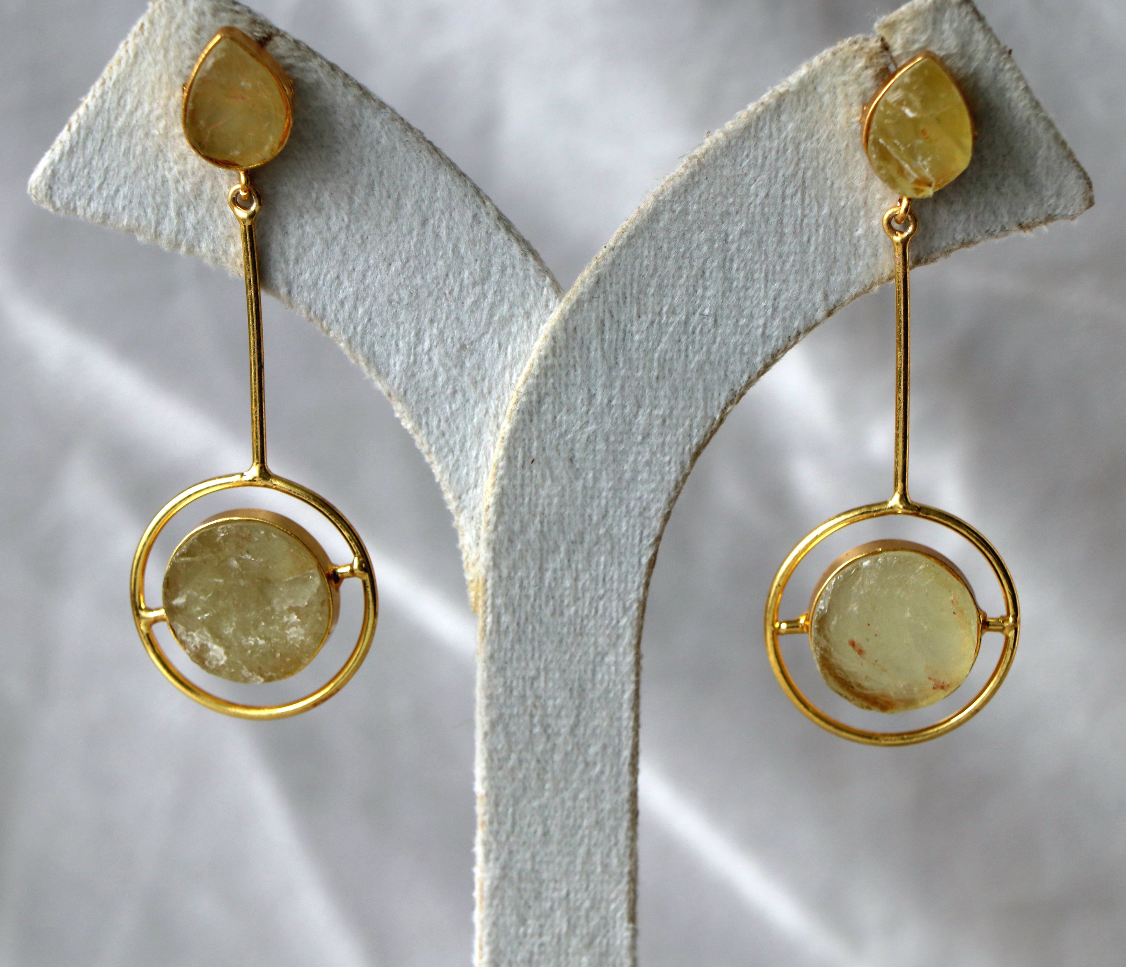 Golden Radiance Circle Earrings