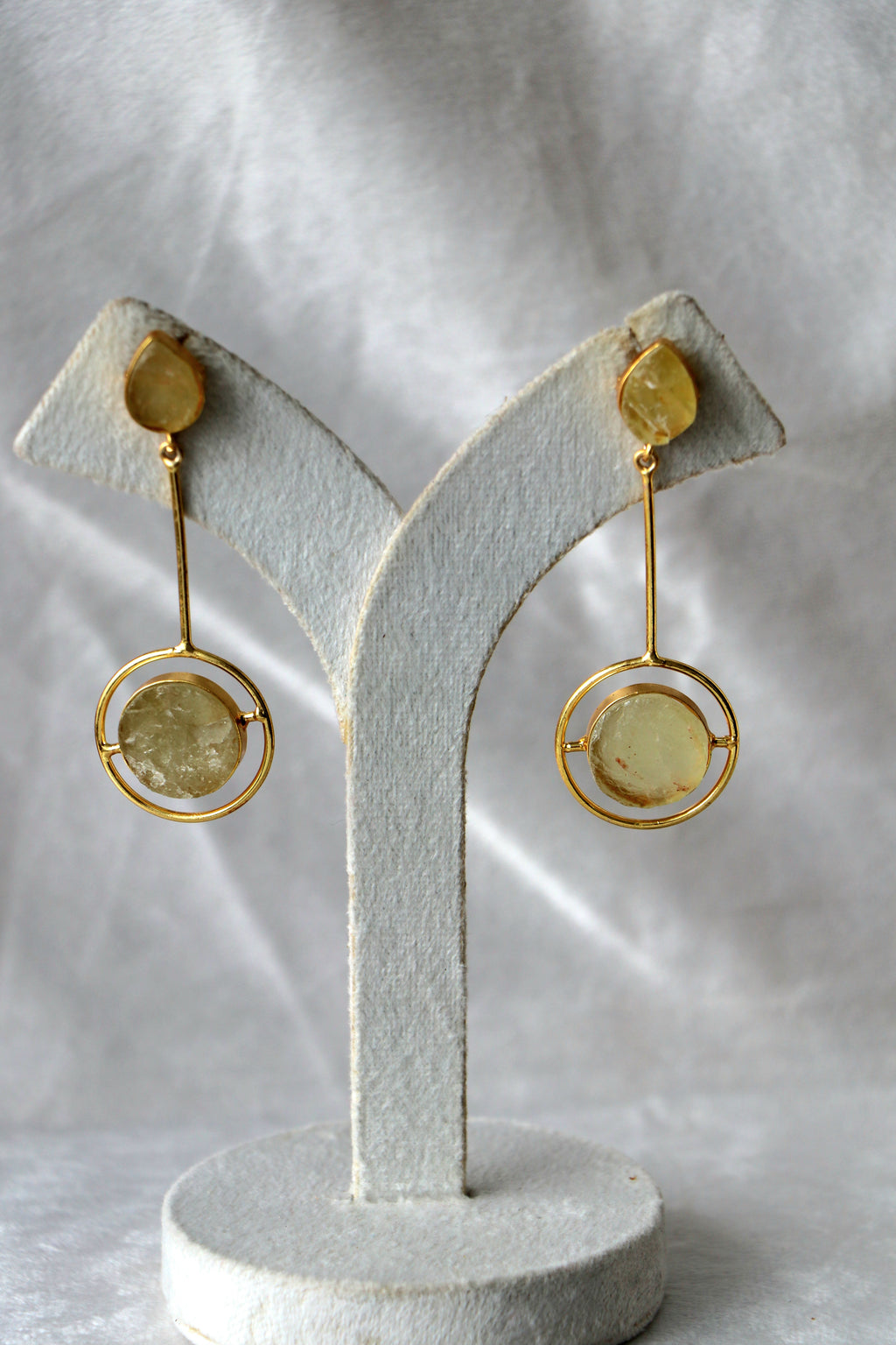 Golden Radiance Circle Earrings
