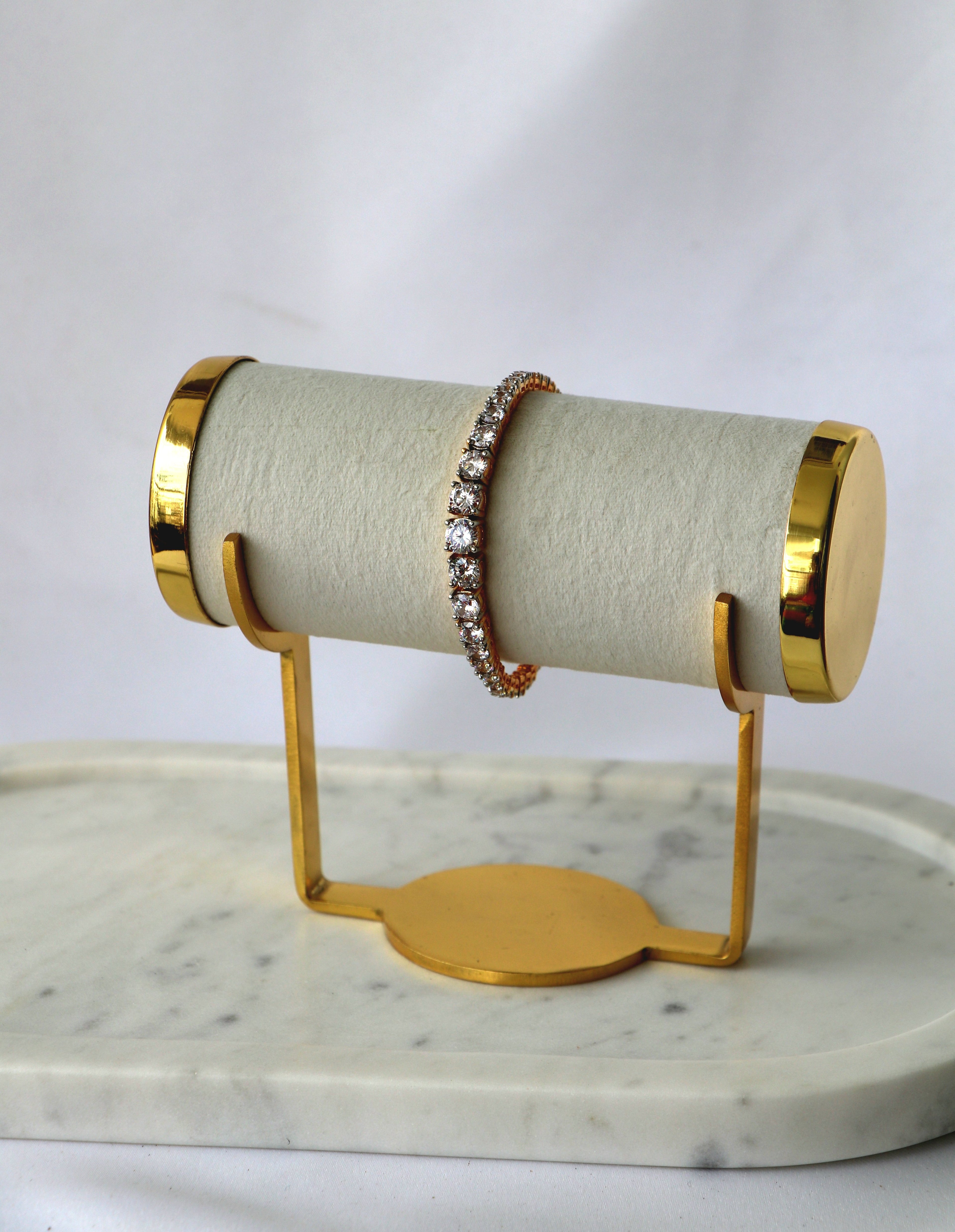Golden Radiance Tennis Statement Bracelet