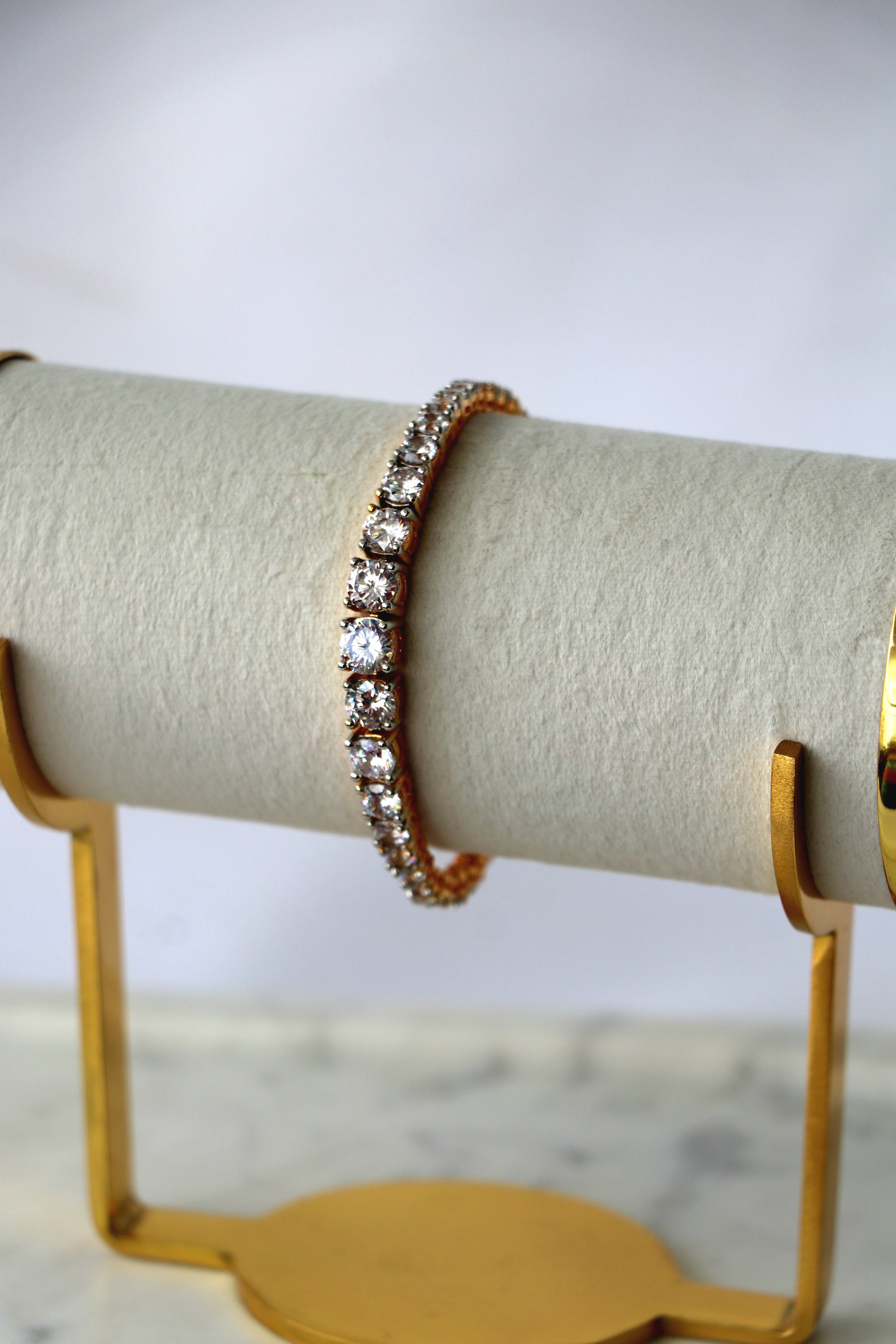 Golden Radiance Tennis Statement Bracelet