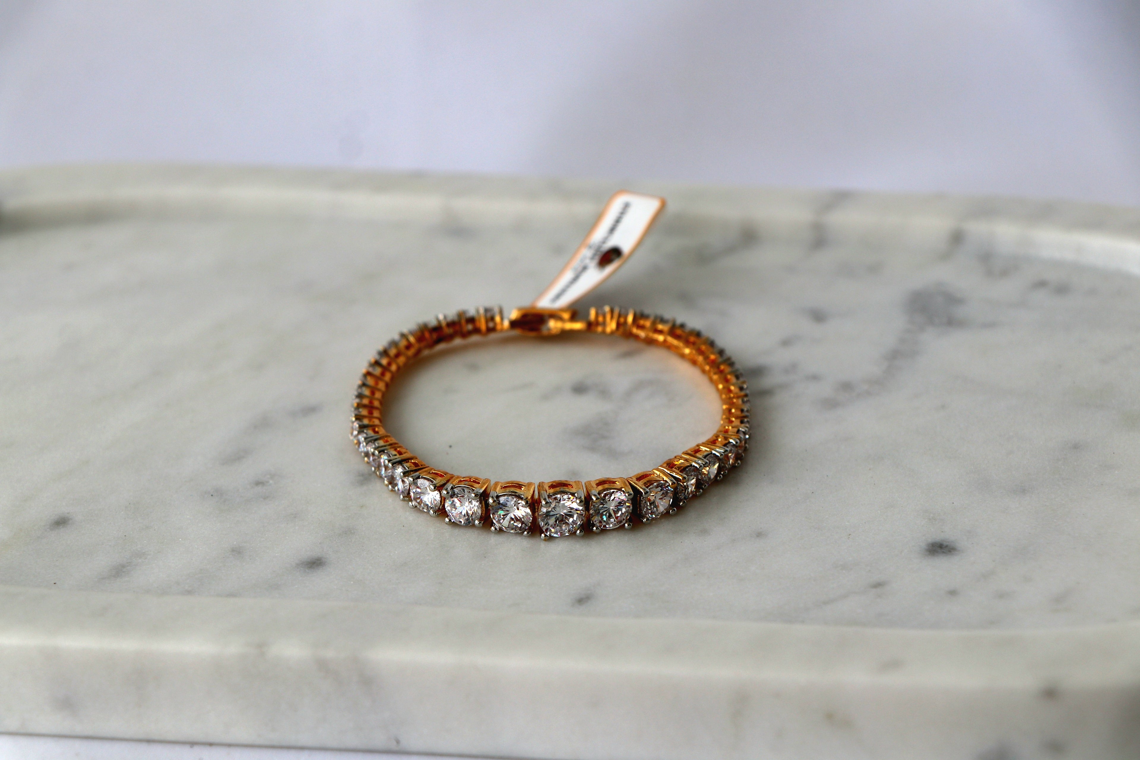 Golden Radiance Tennis Statement Bracelet