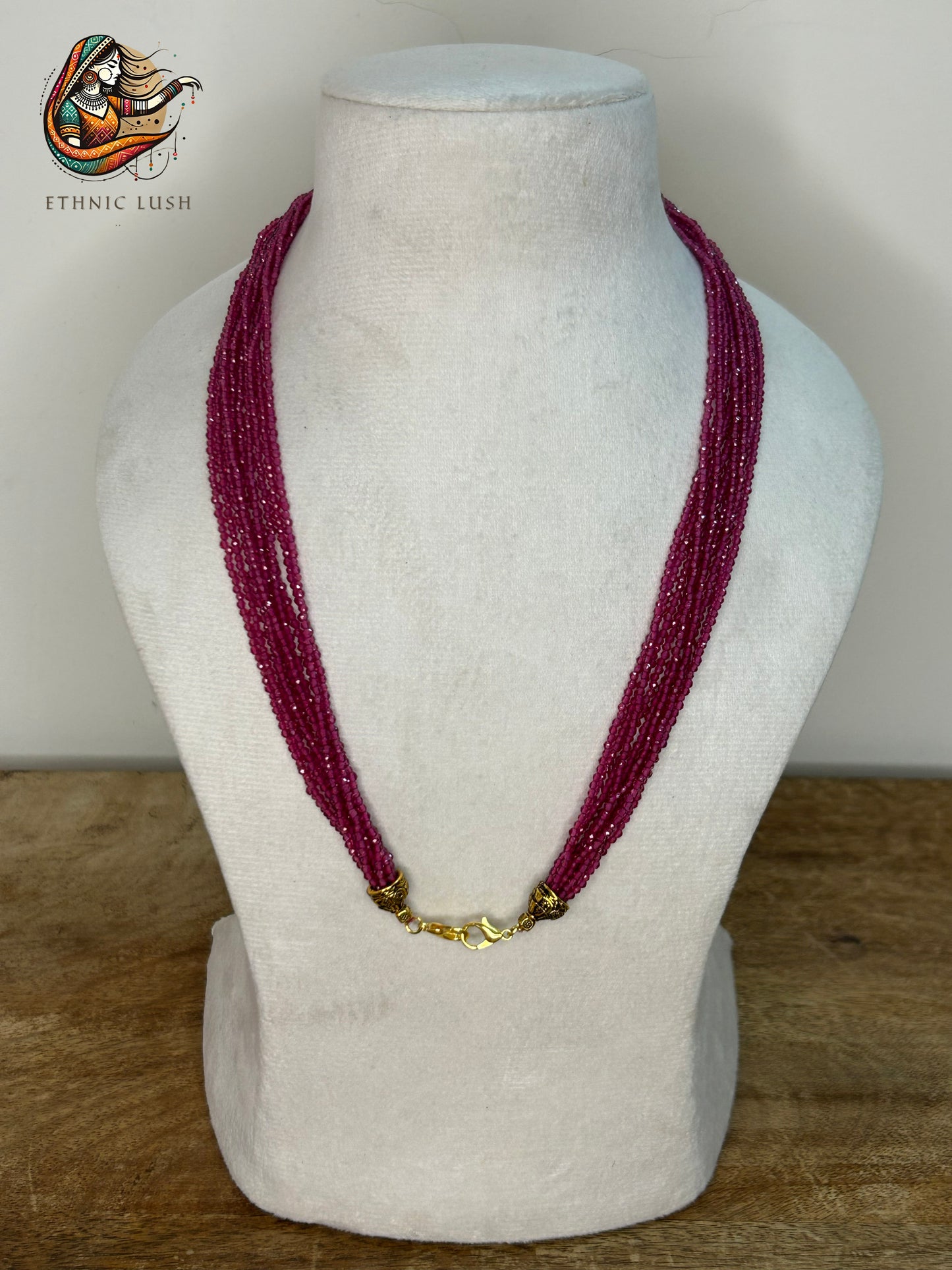 Multi-Strand Red Bead Necklace