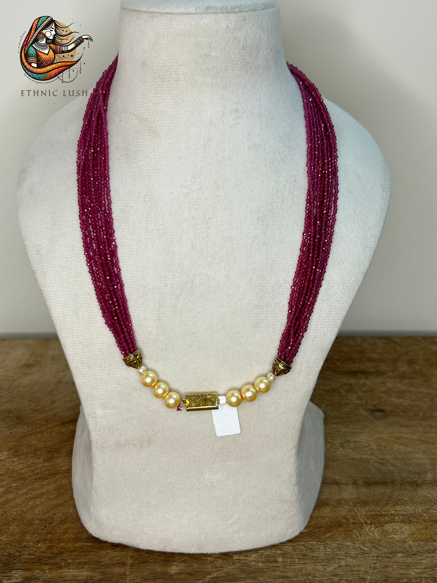 Multi-Strand Red Bead Necklace