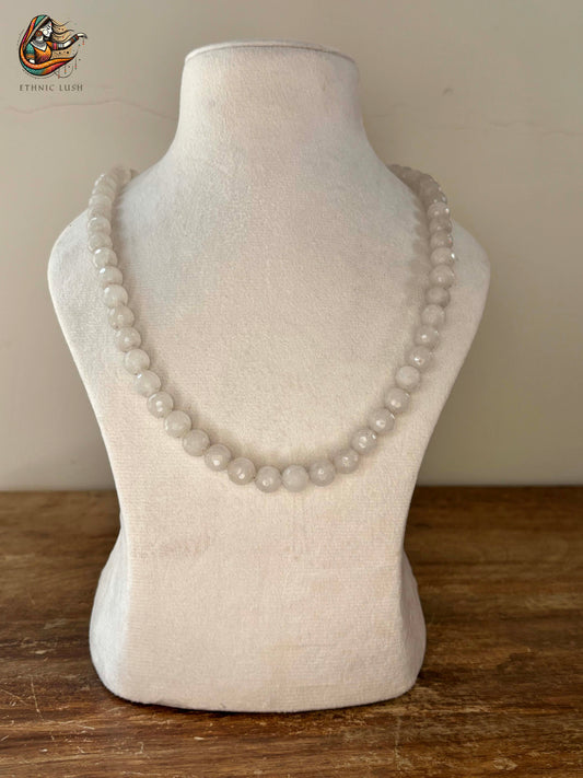 Elegant White Beaded Necklace