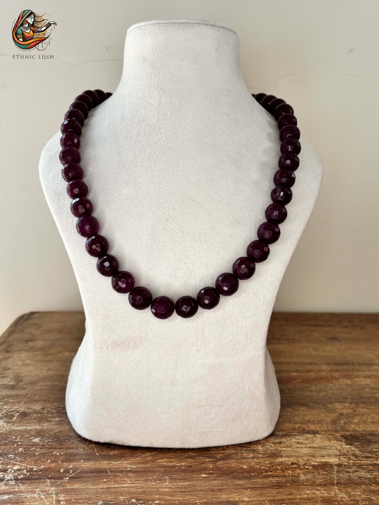 Purple Faceted Bead Necklace