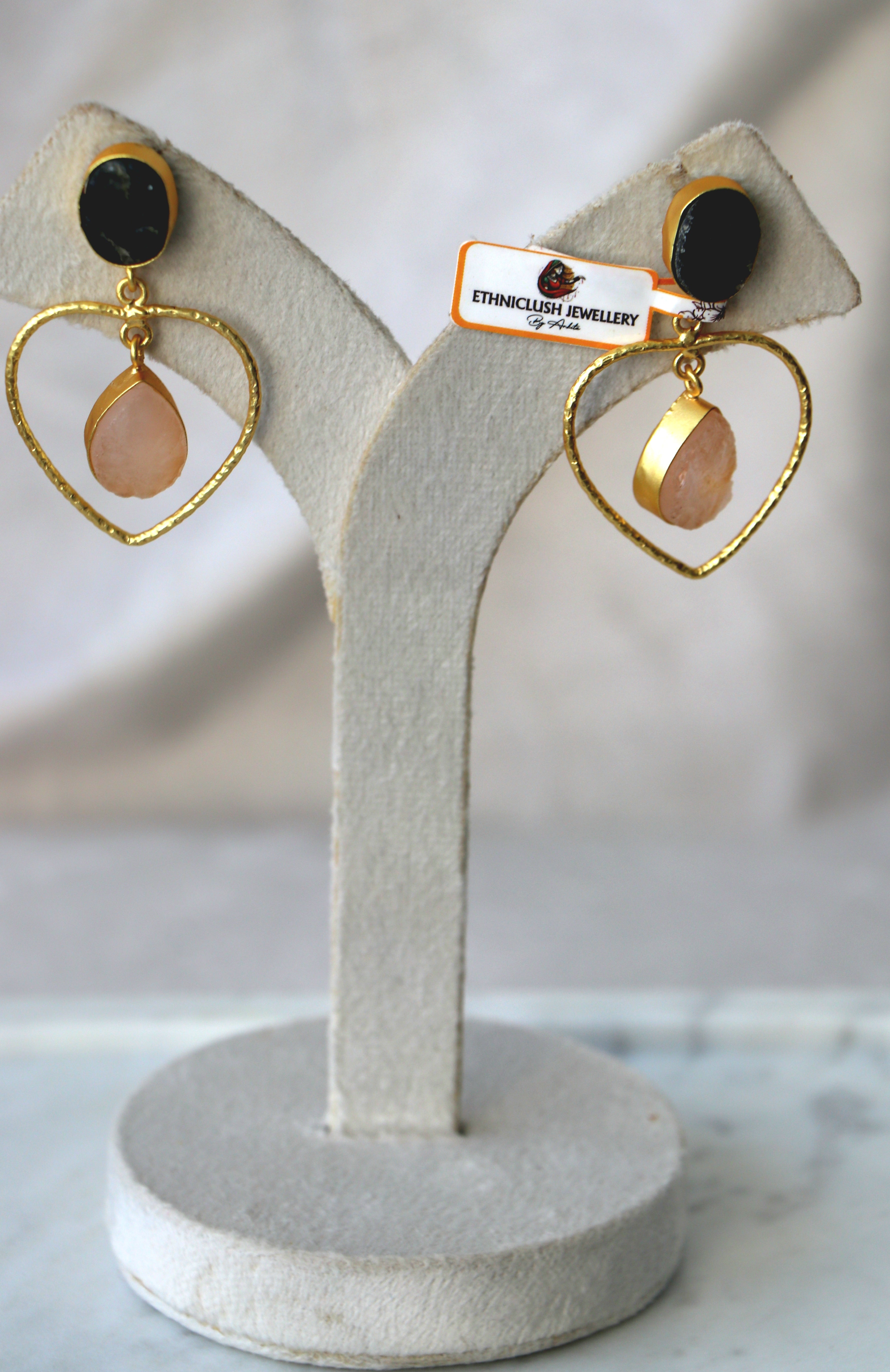 Indigo Heart Teardrop Earrings