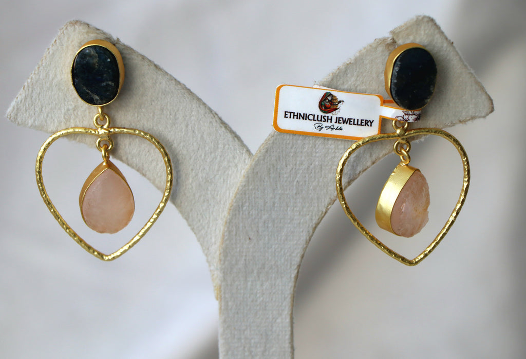 Indigo Heart Teardrop Earrings