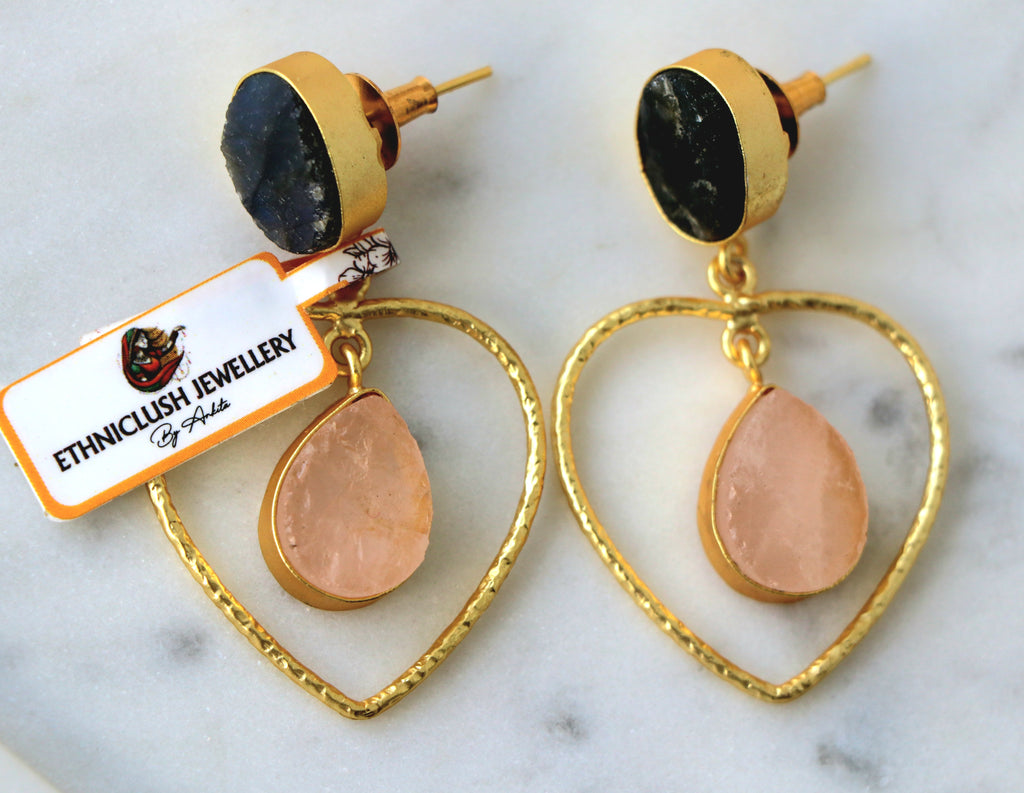 Indigo Heart Teardrop Earrings