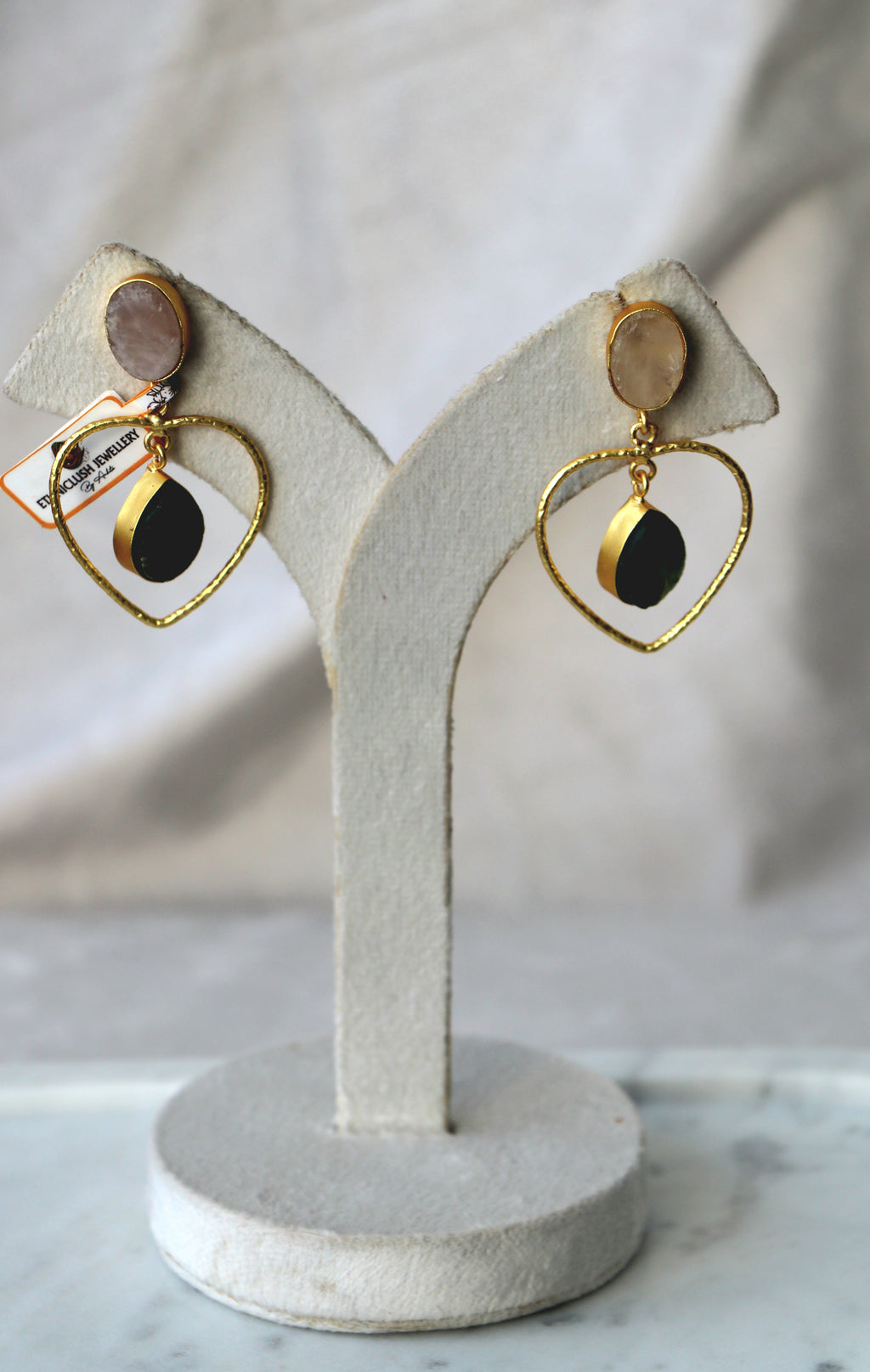 Jade Heart Gemstone Earrings