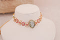 Prehnite Stone Kundan Floral Choker