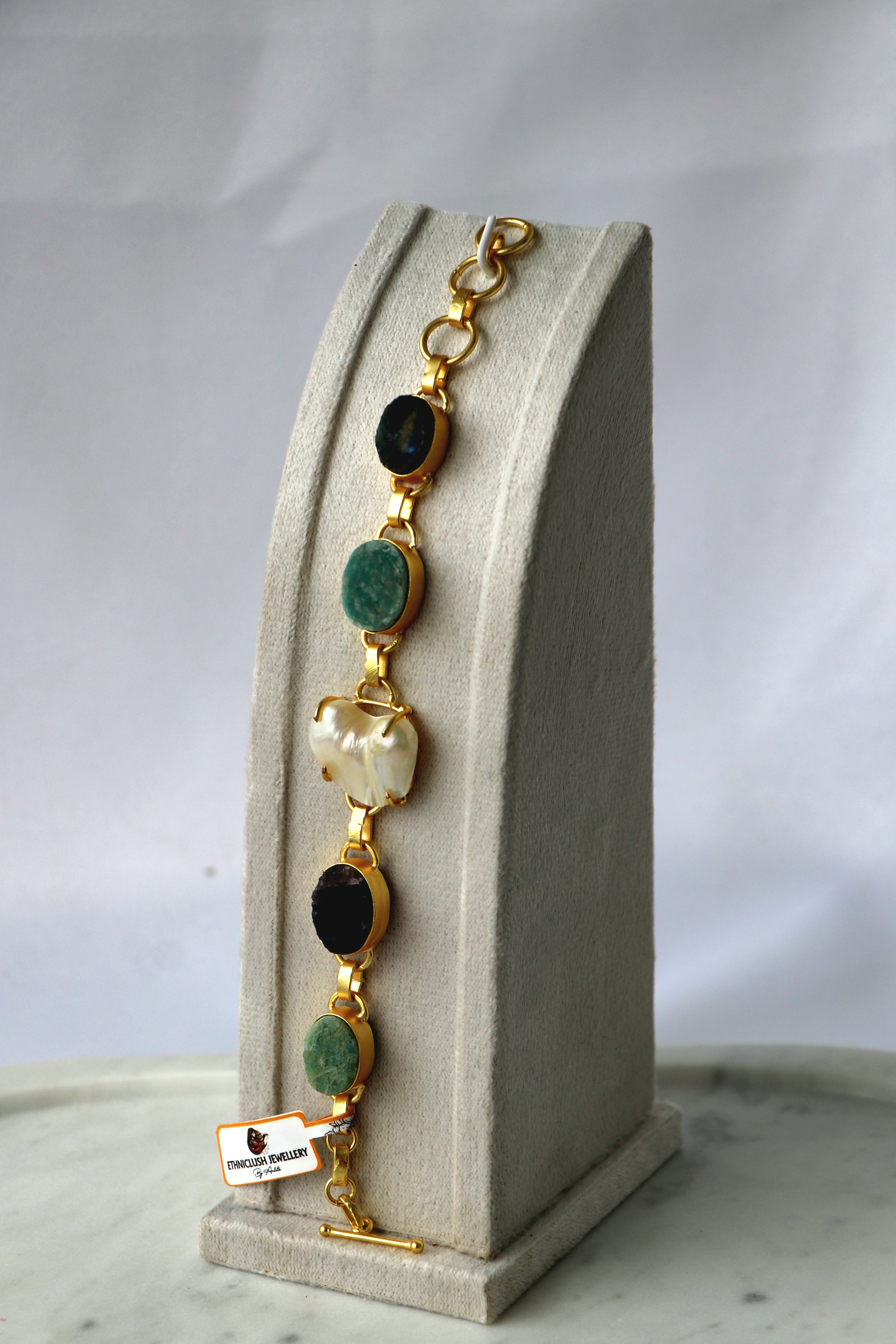 Gemstone Pearl Cascade Necklace