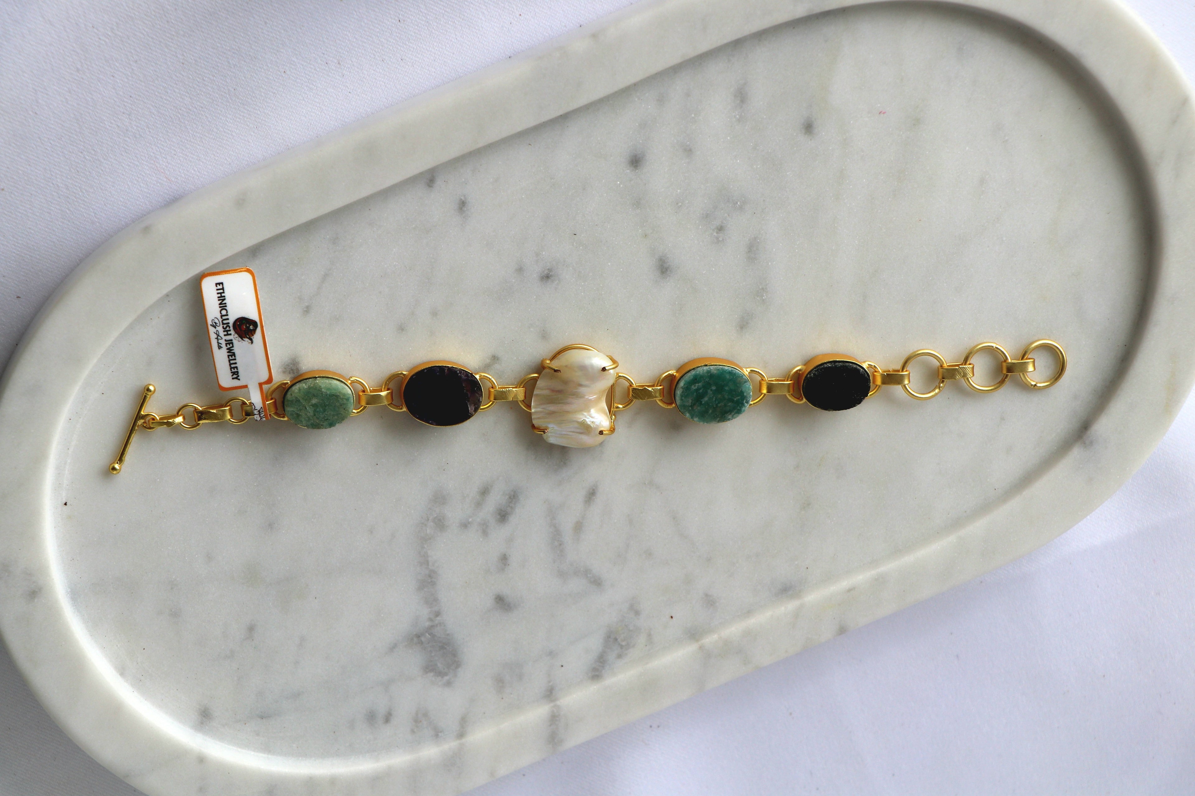 Gemstone Pearl Cascade Necklace
