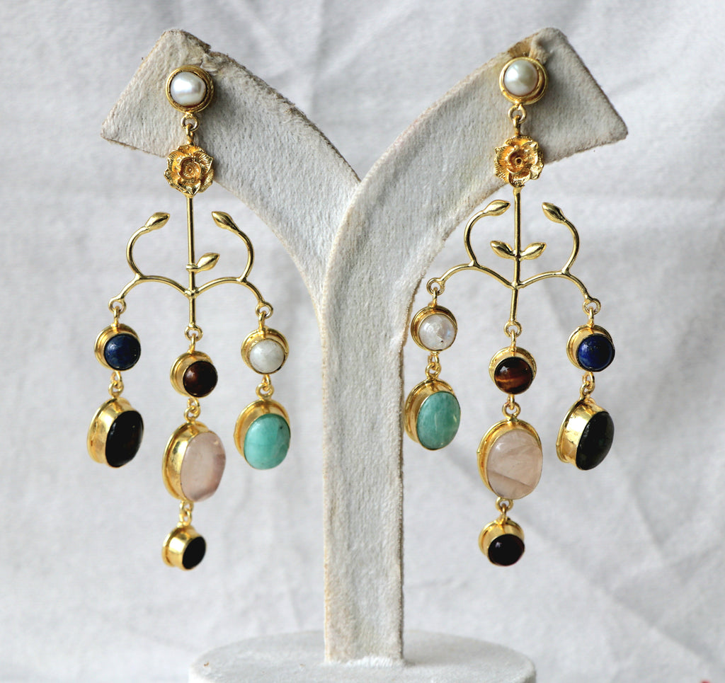 Bloom Gemstone Cascade Earrings