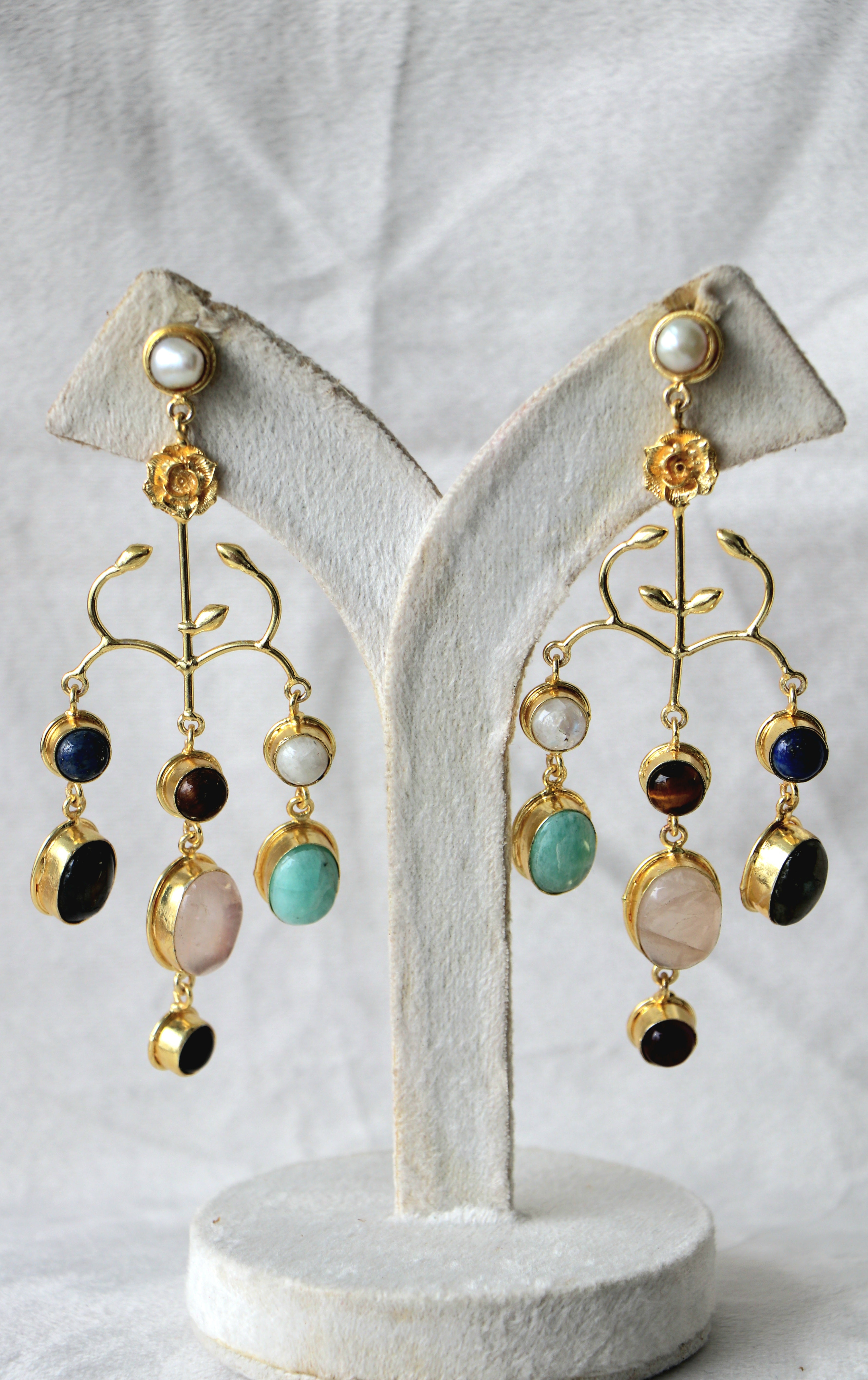 Bloom Gemstone Cascade Earrings