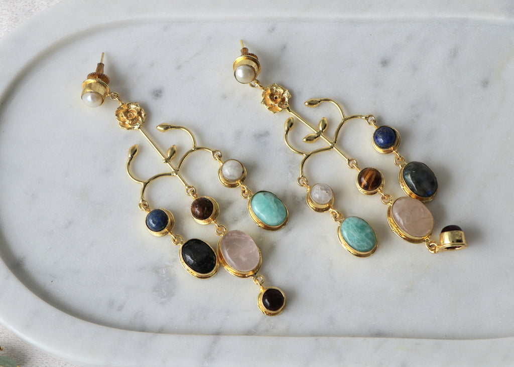 Bloom Gemstone Cascade Earrings
