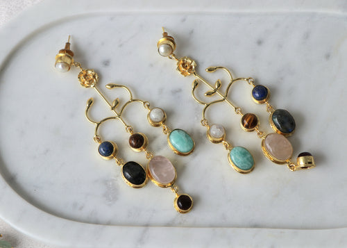 Bloom Gemstone Cascade Earrings