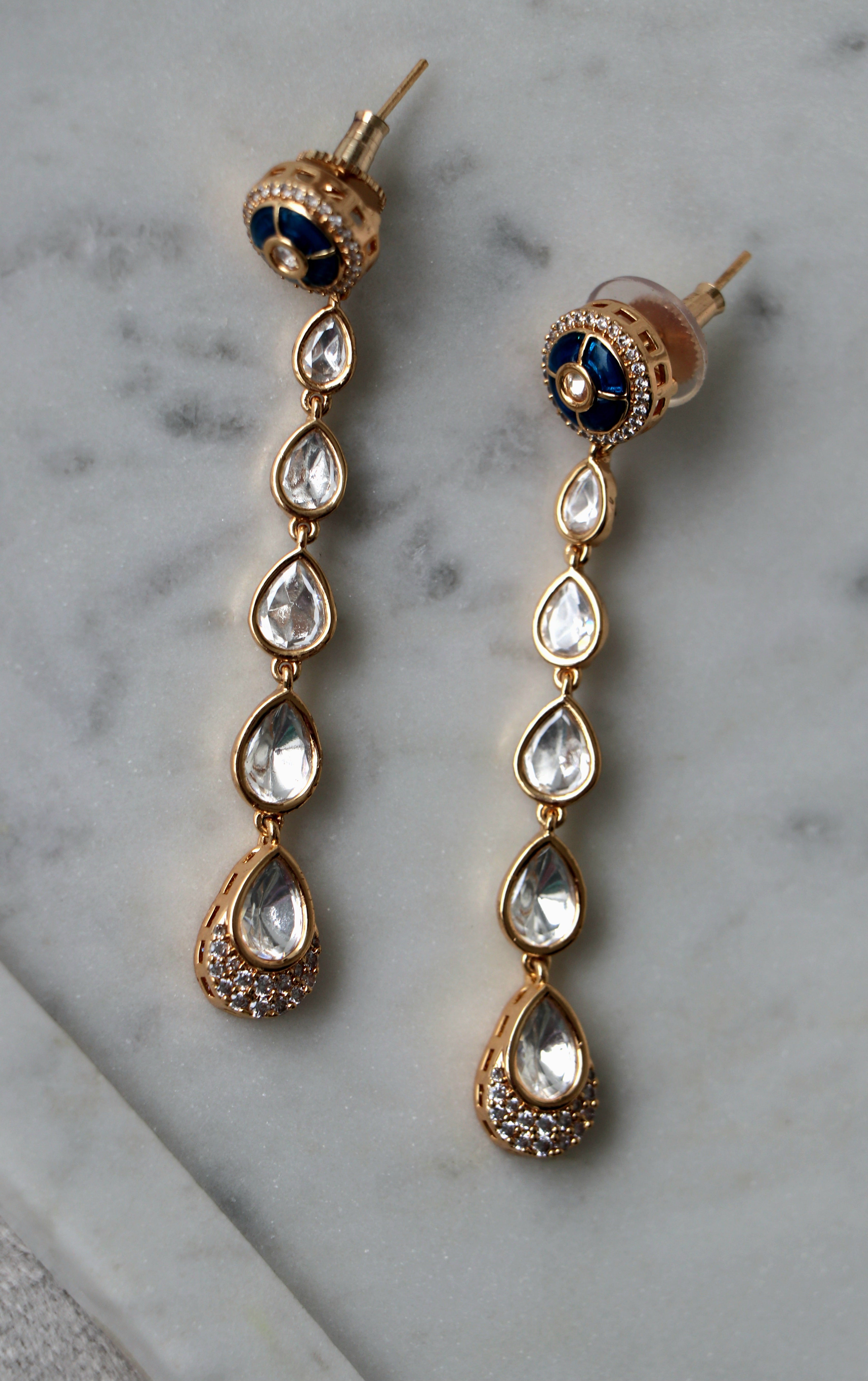 Lapis Luster Teardrop Earrings