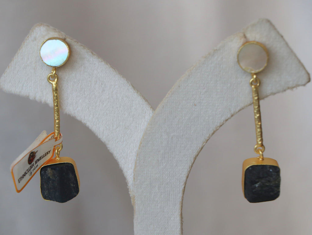 Drop Raw Stone Earrings