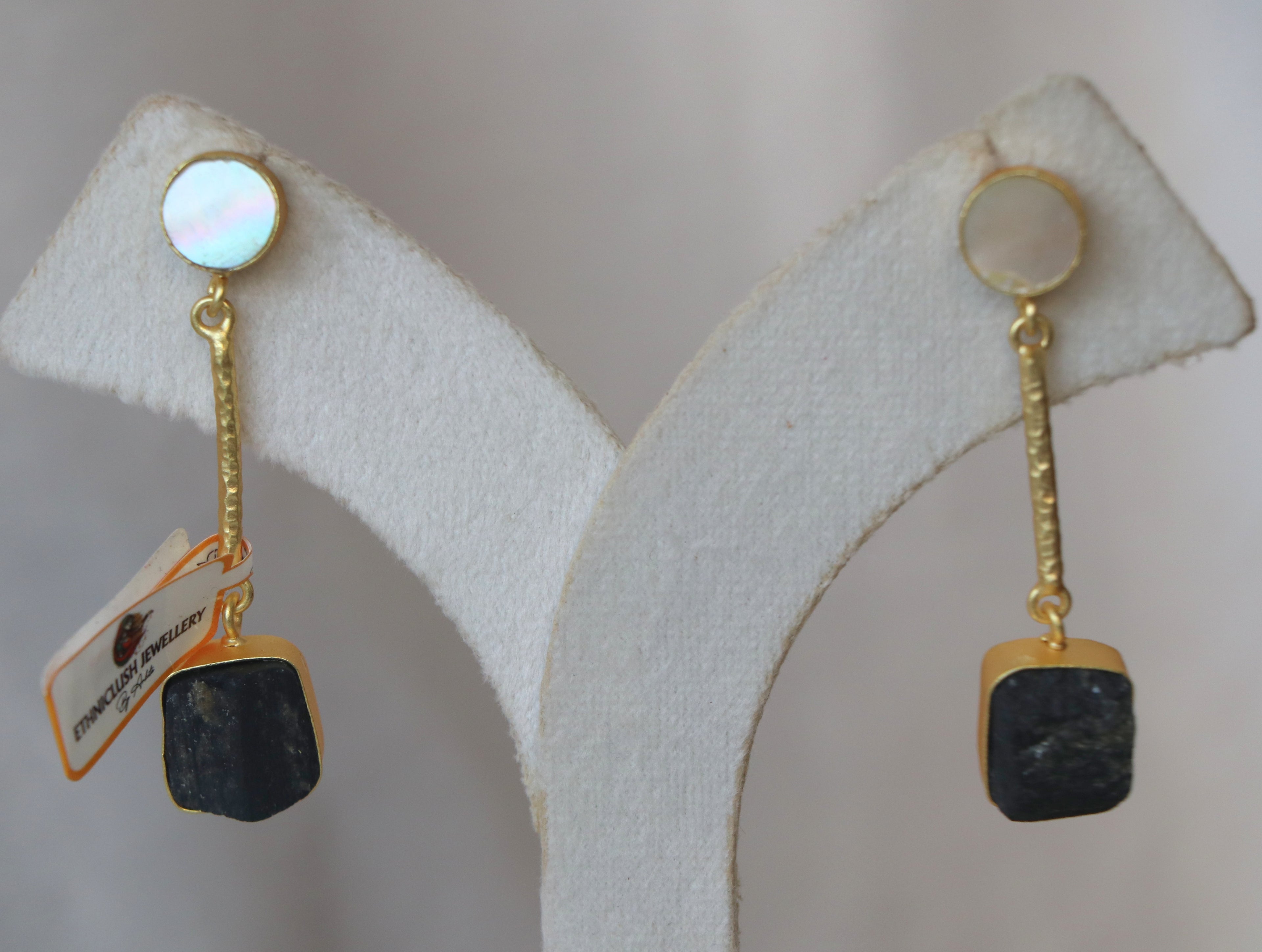 Drop Raw Stone Earrings