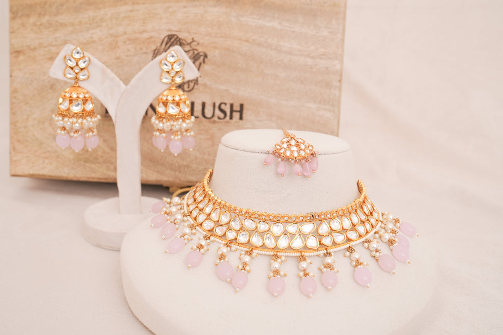 Noor Blush Polki Bridal Choker Set