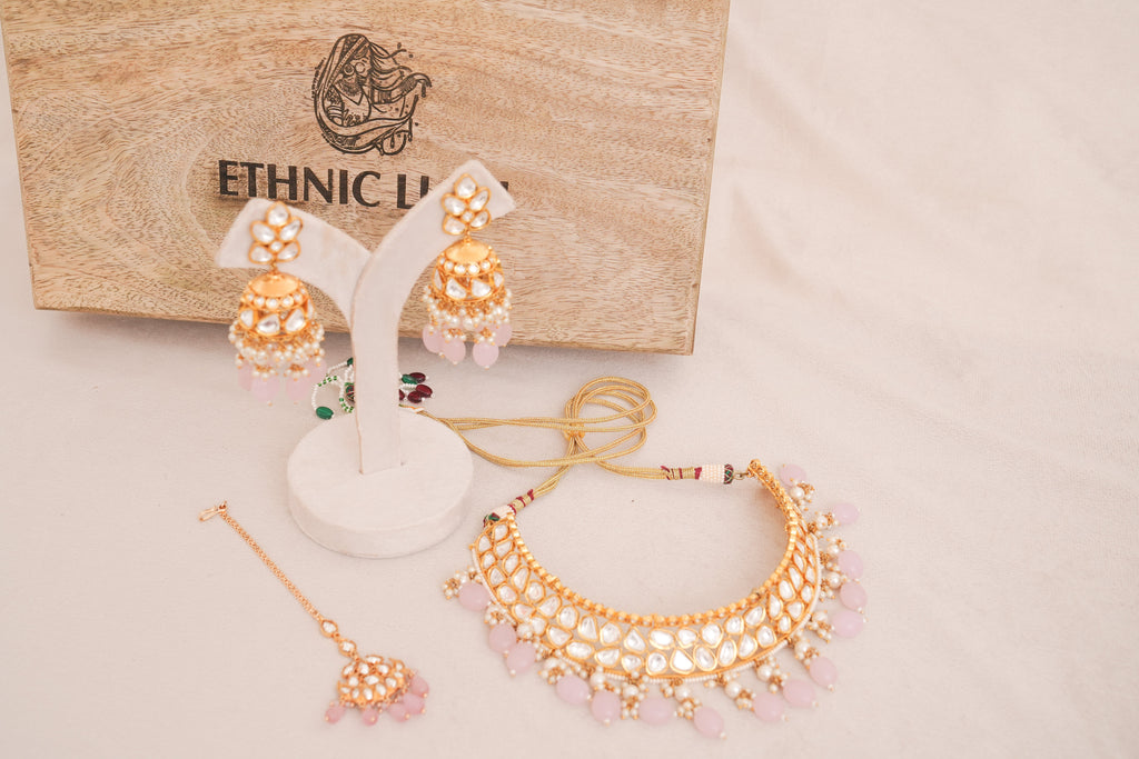 Noor Blush Polki Bridal Choker Set